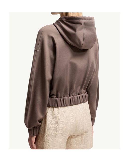 Moncler Brown Technical Fleece Zip-Up Cardigan