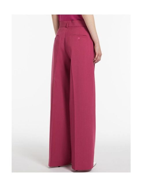 Weekend by Maxmara Pink High Waist Straight Leg Pants