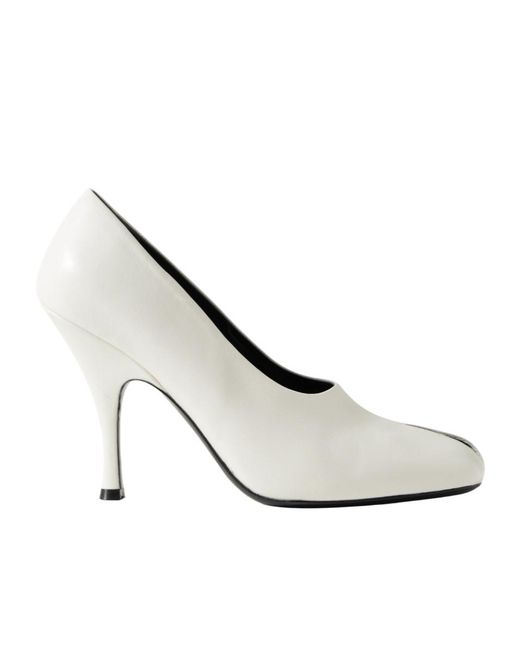 Khaite White Eva Peep Toe Pumps