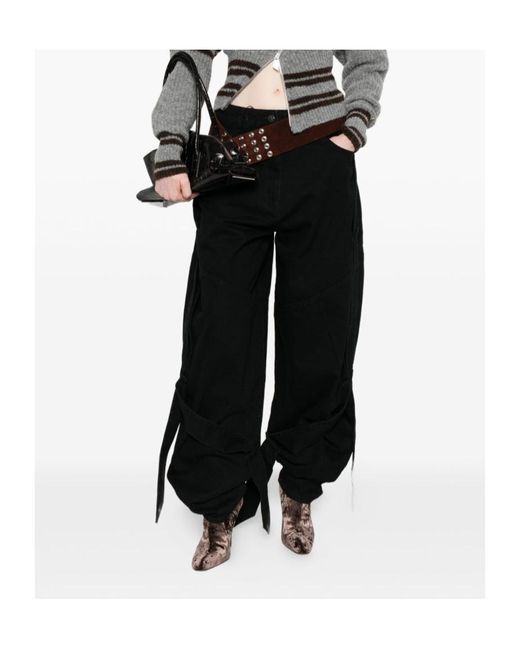 The Attico Black Jeans With Belt Loops