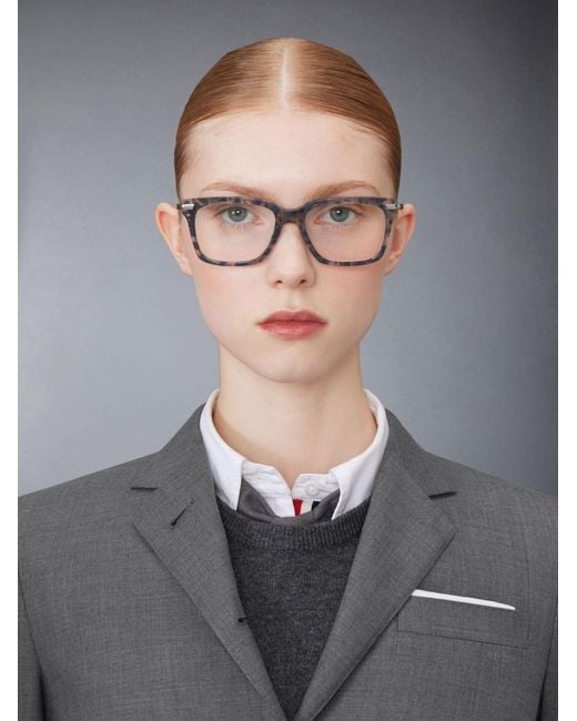 Thom Browne White Eyewear Rectangular Frame Glasses for men