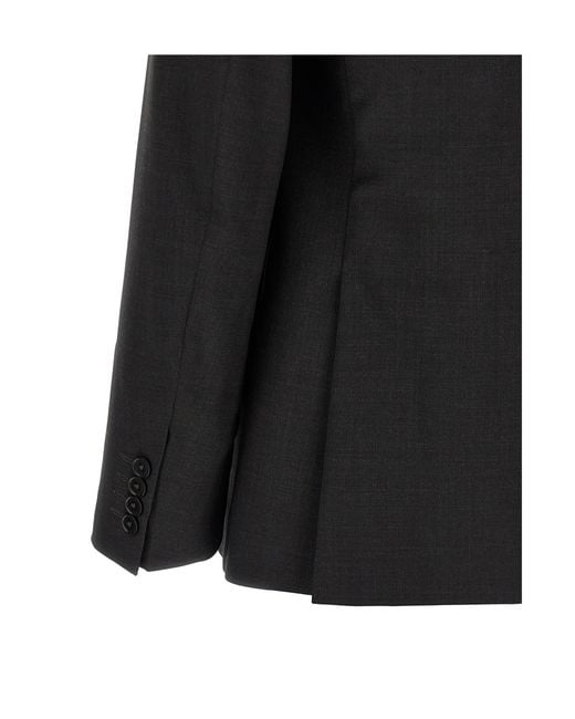 Pal Zileri Black Long-Sleeved Blazer And Trousers Set for men