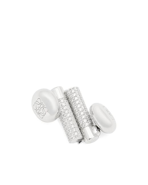 Loewe White Pebble Stud Earrings