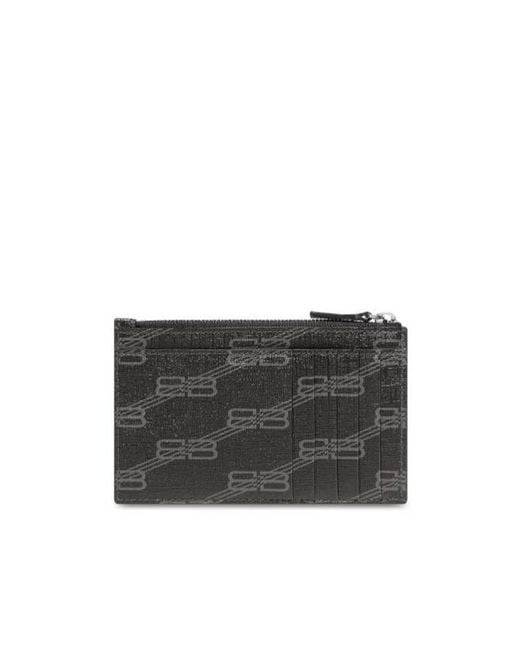 Balenciaga Black Portamonete Lungo E Portacarte Signature for men