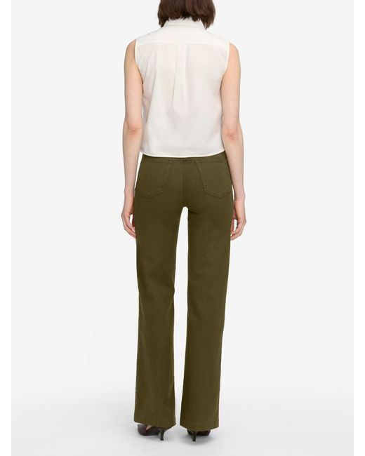 FRAME Green High-Waisted Flared Jeans