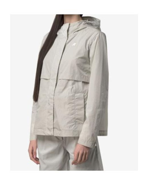 K-Way White Sophile Logo Patch Jacket