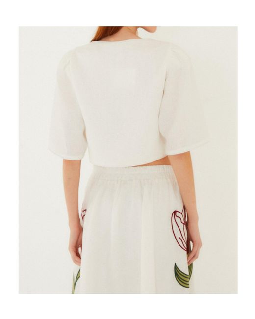 Farm Rio White Floral Top