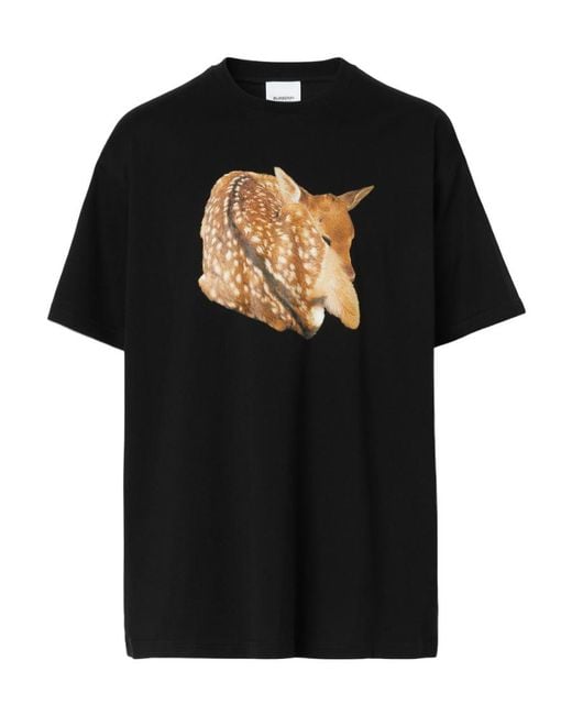 Burberry Black Printed Crewneck T-Shirt for men