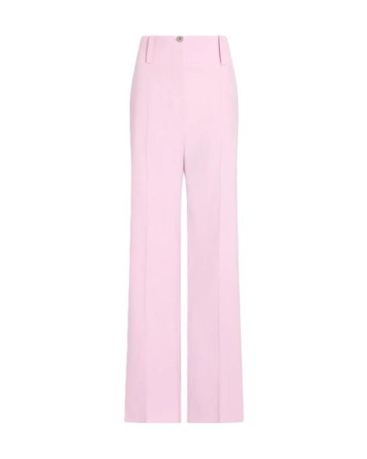 Patou Pink Tall-Waistband Straight Trousers
