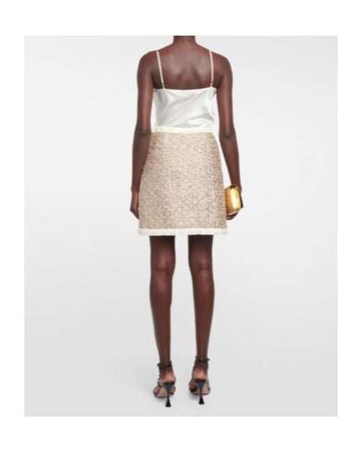 Giambattista Valli Natural Tweed Miniskirt