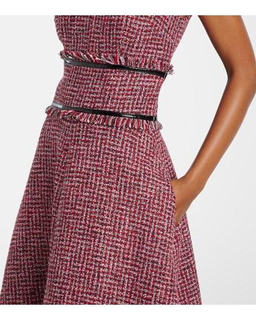 Safiyaa Purple Dorothy Tweed Midi Dress