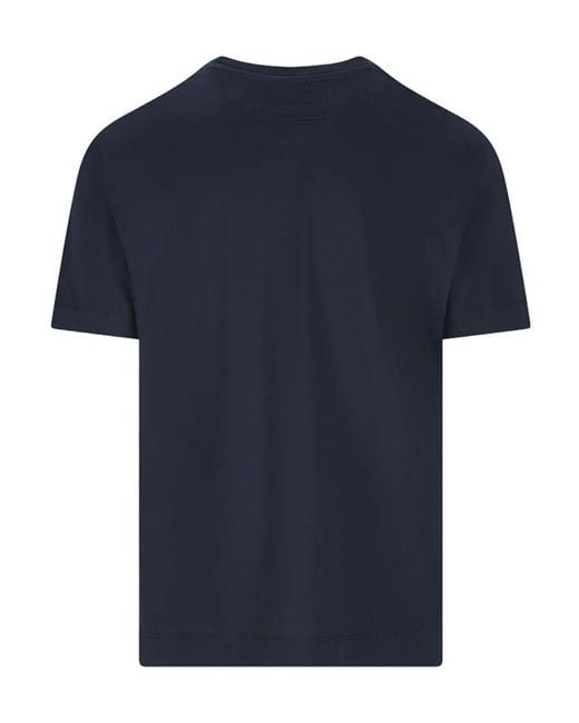 Zegna Blue Short Sleeve Crewneck T-Shirt for men