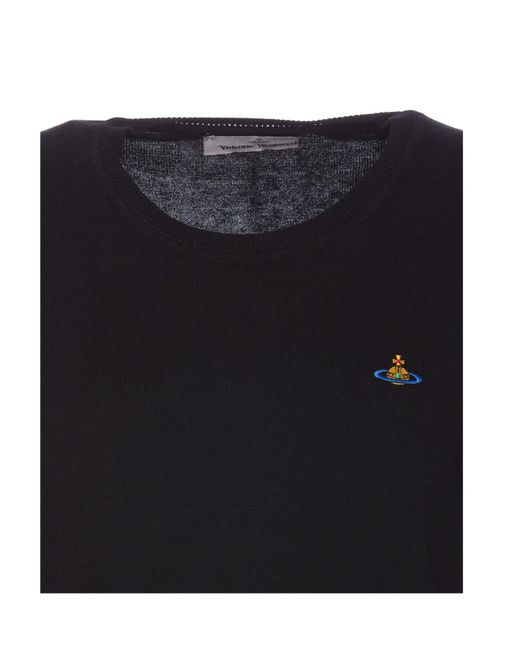 Vivienne Westwood Black Orb Embroidered Knitted Jumper