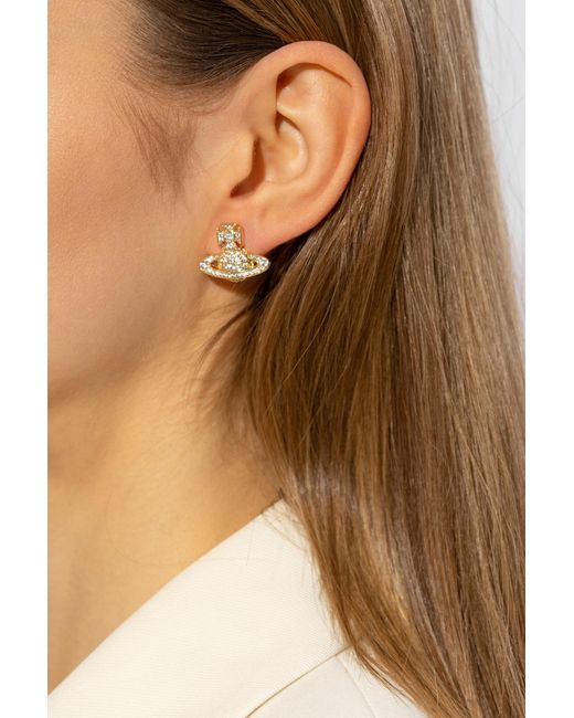Vivienne Westwood White Orb Embellished Earrings