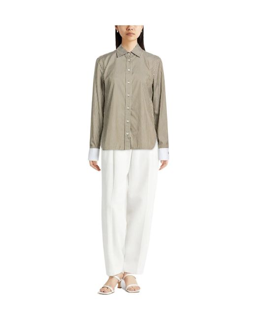 Brunello Cucinelli Gray Striped Shirts