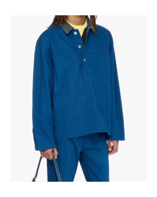 J.W. Anderson Blue Jw Anderson Patch Pocket Rugby Shirt for men