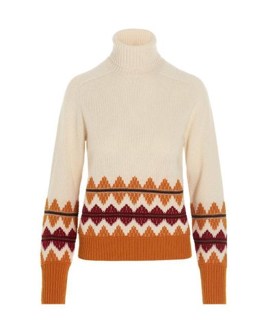 Loro Piana White Long-Sleeved High-Neck Pullover