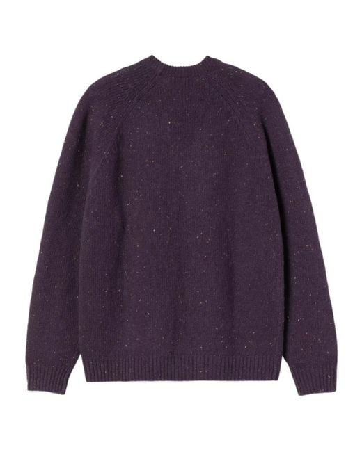 Carhartt Purple Anglistic Crewneck Knitted Jumper for men