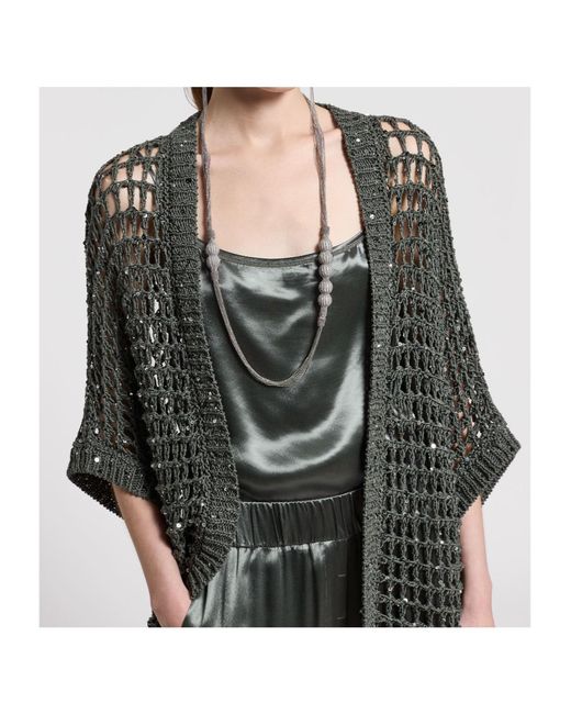 Peserico Black Open Knit Cardigan