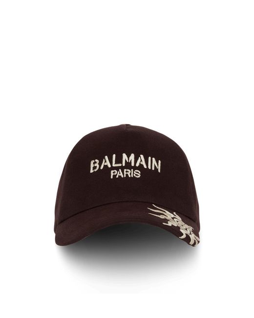 Balmain Men's Embroidered Logo Baseball Hat