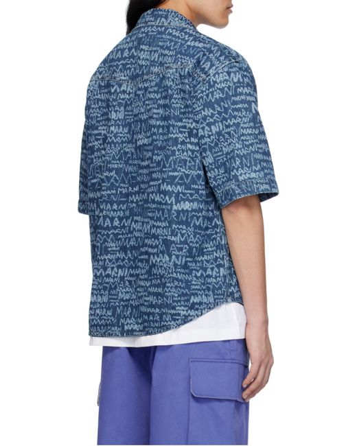 Marni Blue Short Sleeve Shirts for men