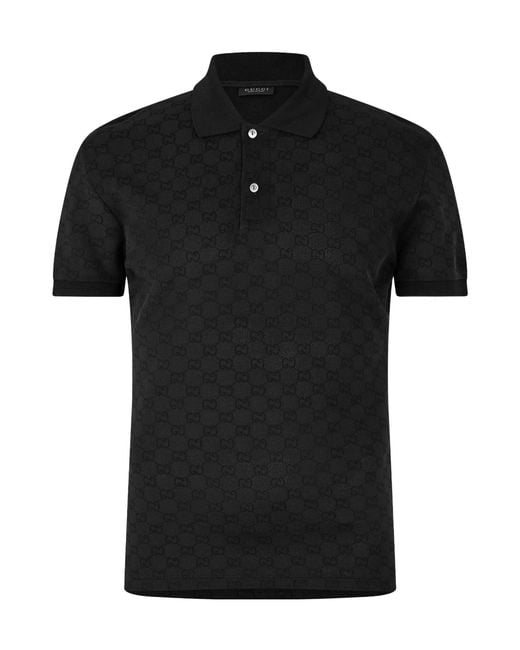 Gucci Black Short-Sleeved Polo Shirt for men