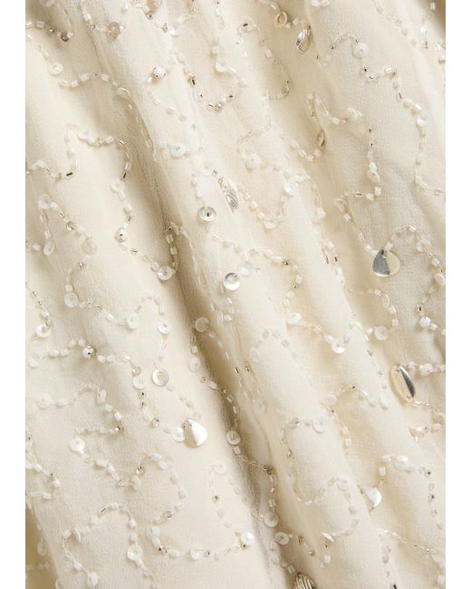 Staud White Emily Embellished Mesh Mini Dress