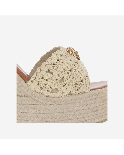 Versace Natural La Medusa Wedge Sandals