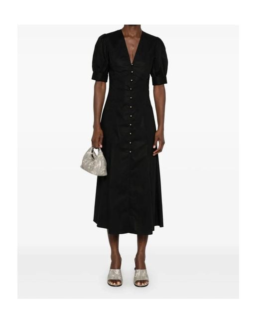 Twinset Black Button-Front Midi Dress