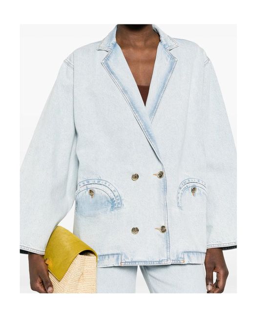Blazé Milano Blue Blazé Milano Double-Breasted Oversized Blazer