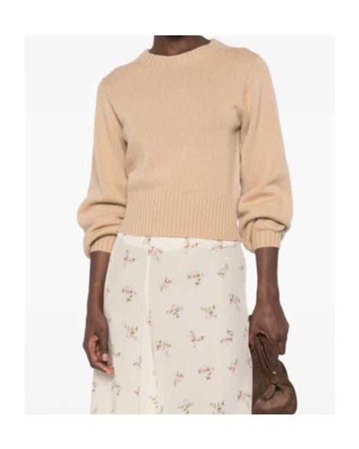 Allude Natural Long-Sleeved Sweater