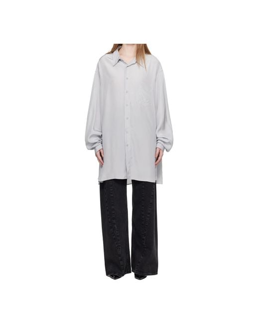 Maison Margiela White Long-Sleeve Buttoned Shirt