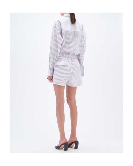 REMAIN Birger White Christensen Striped Poplin Shorts