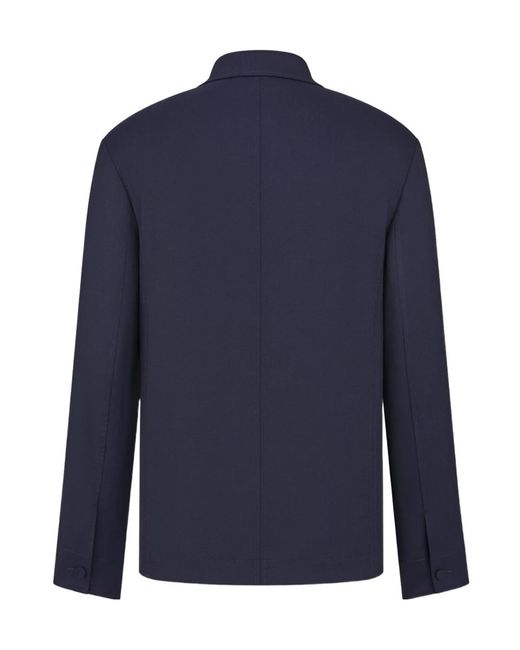 Dior Blue Long-Sleeved Workwear Casual Jacket for men