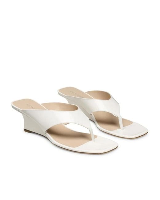 Stuart Weitzman White Vinnie Wedge Thong 50