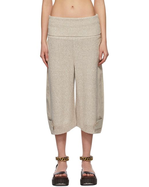 Stella McCartney White Wide-Leg Knitted Trousers