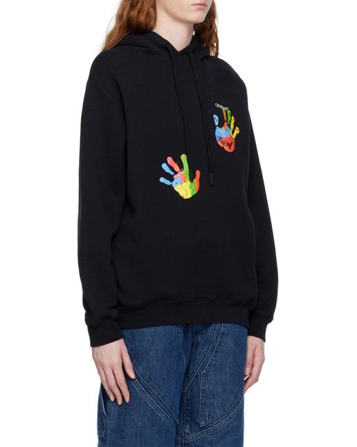 Off-White c/o Virgil Abloh Blue Graphic-Print Logo-Embroidered Hoodie