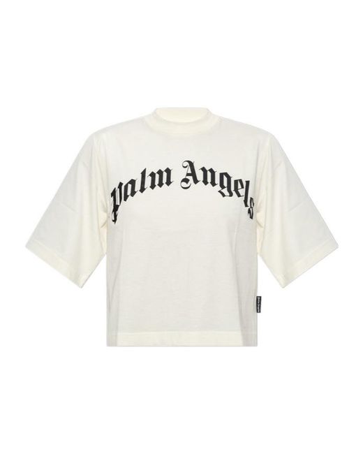 Palm Angels White Logo T-Shirt
