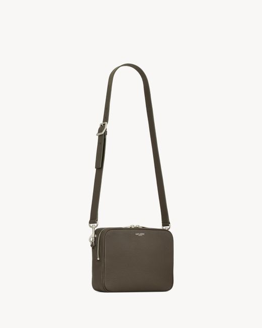 Saint Laurent White Zip-Up Small Camera Bag for men