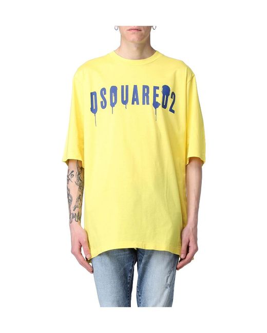 DSquared² Yellow Item O-Neck Short-Sleeved T-Shirt for men