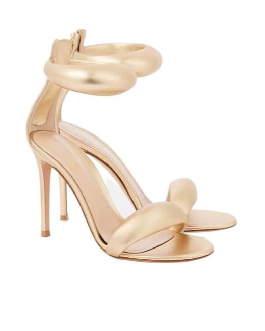 Gianvito Rossi Natural Genuine Leather High Heel Sandals