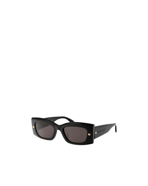 McQueen Black Eyewear Rectangle Frame Sunglasses for men