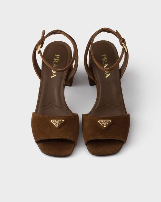 Prada Brown Suede Sandals