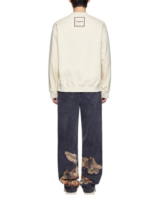 Wooyoungmi Natural Round Collar Long Sleeve Sweater for men