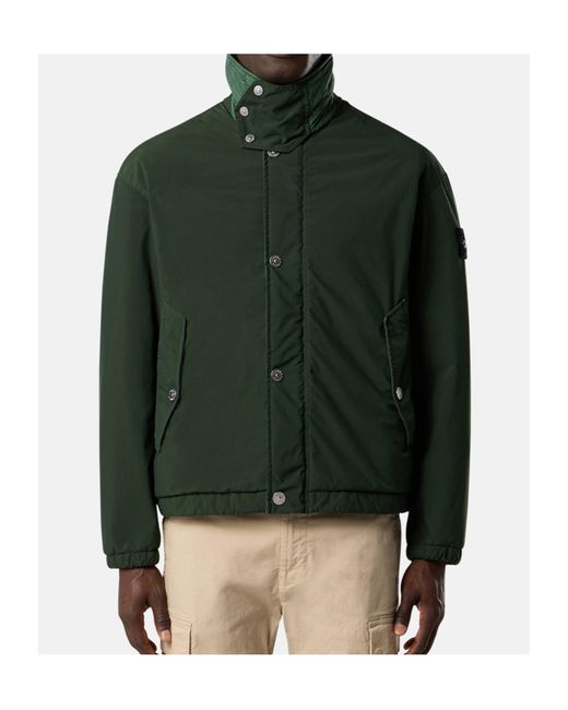 Stone Island Green Long-Sleeved Casual Jacket for men