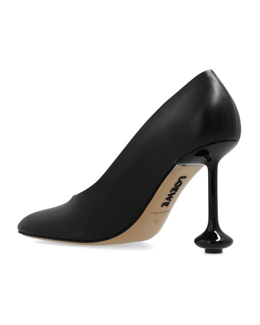 Loewe Black Toy High-Heel Round-Toe Pumps