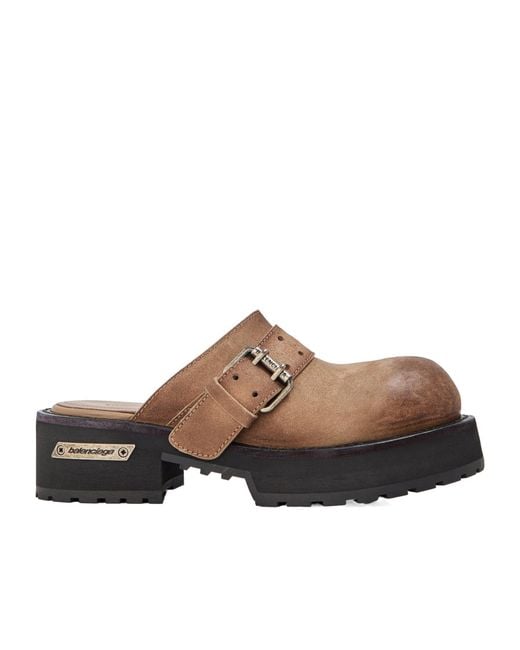 Balenciaga Brown Minimalist Flip Flops