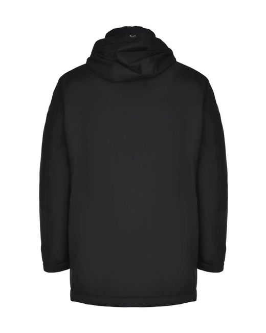 Herno Black Long-Sleeved Hooded Down Jacket for men