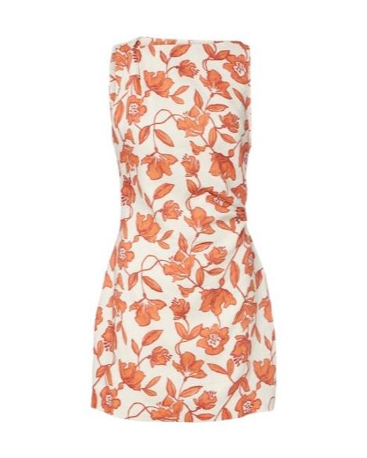 Sir Orange Chloe Floral Linen-Blend Minidress