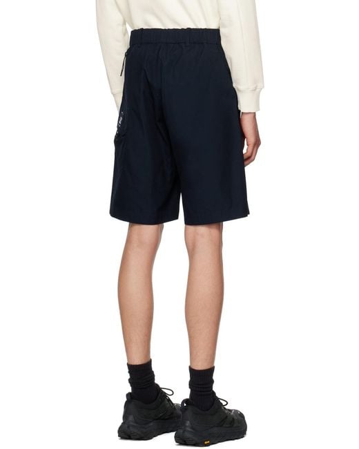C P Company Black Knee-Length Belted-Waist Shorts for men